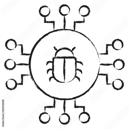 Hand drawn software virus icon