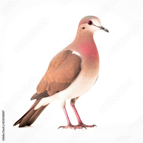 White-tipped dove bird isolated on white background. photo