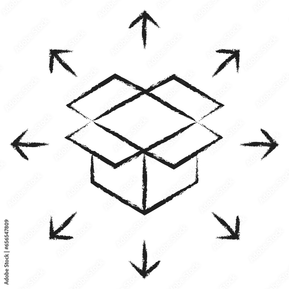 Hand drawn Out of the Box icon Hand drawn Out of the Box icon