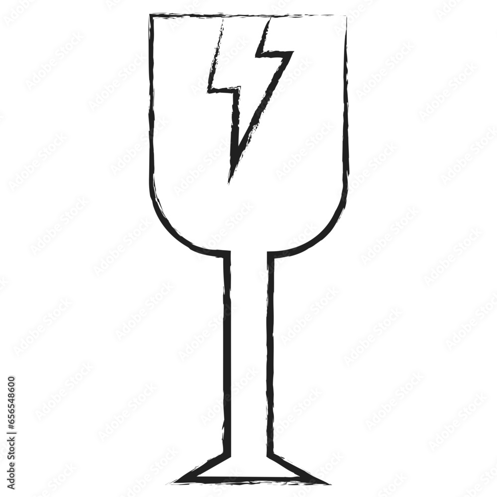 Hand drawn Fragile glass icon Hand drawn Fragile glass icon