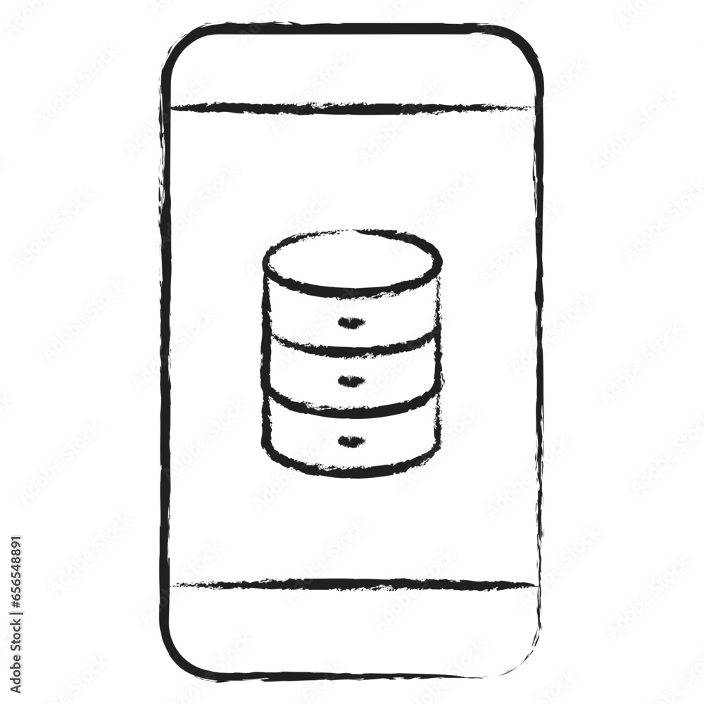 Hand drawn Mobile Database icon Hand drawn Mobile Database icon