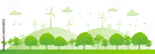 Banner design for Sustainable development and Eco friendly concept  Vector illustration