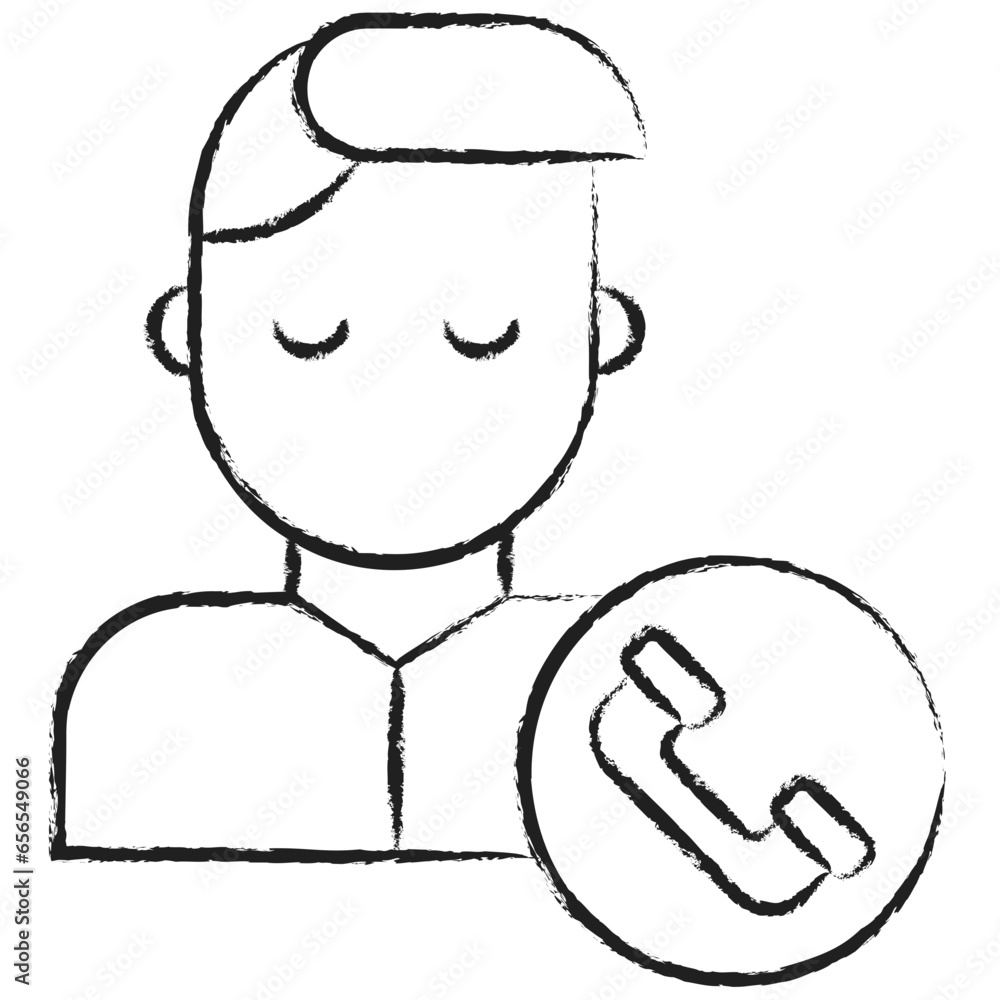 Obraz premium Hand drawn User call icon