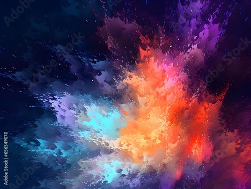 Abstract background with space and stars. Colorful galaxy. 3d rendering