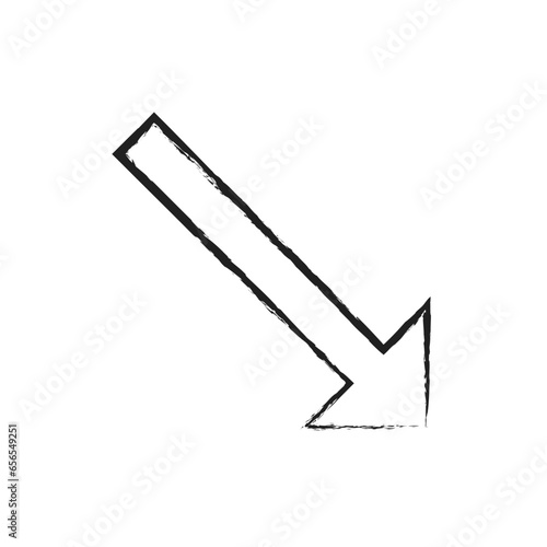 Hand drawn lower right arrow icon