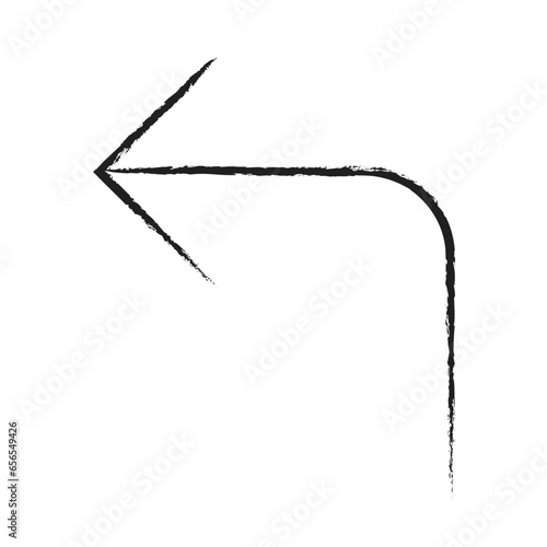 Hand drawn Turn up left arrow icon