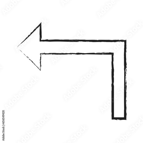 Hand drawn Turn up left arrow icon