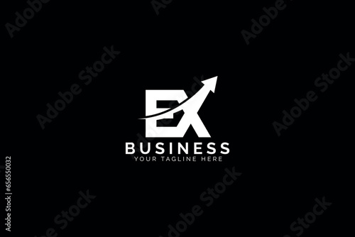 simple minimal letter ex arrow logo