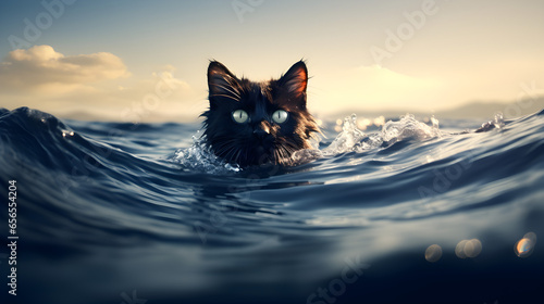 cat on the sea
