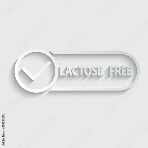 Lactose free icon vector without milk 