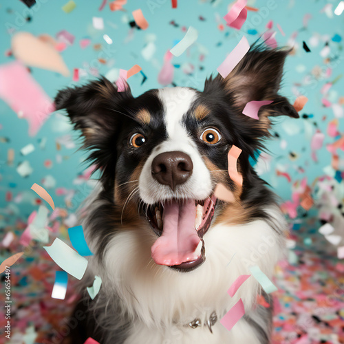dog, confetti © Sergei