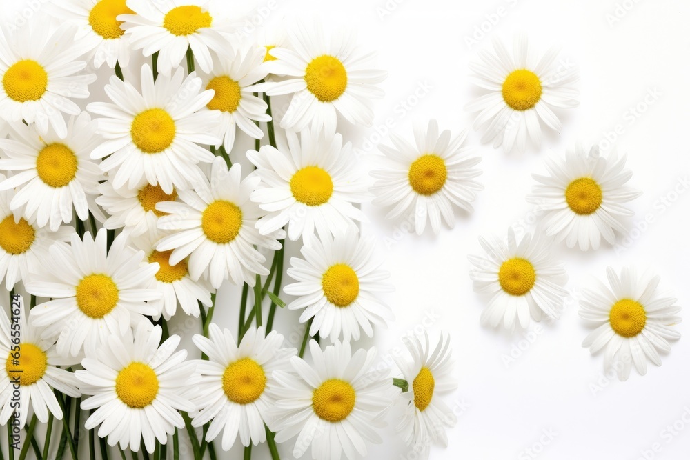 daisy flowers on white background, Generative AI daisy flowers on white background, Generative AI