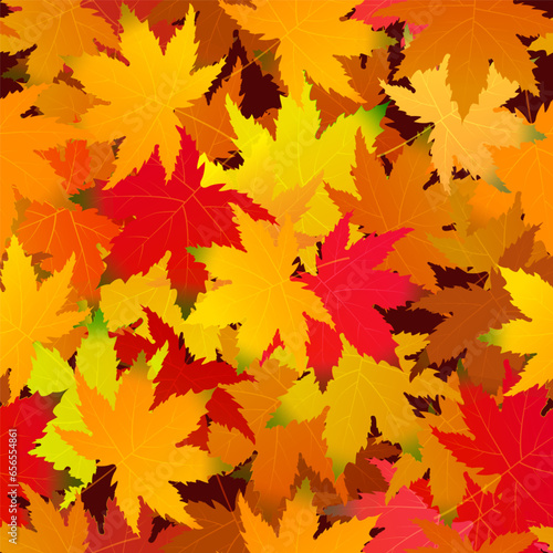 Autumn maple leaves seamless pattern