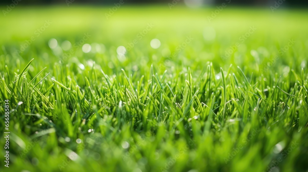 Beautiful view on cute backyard in sunny day, fresh green grass lawn in sunlight, landscaping in the garden, beauty of summer season Beautiful view on cute backyard in sunny day, fresh green grass lawn in sunlight, landscaping in the garden, beauty of summer season