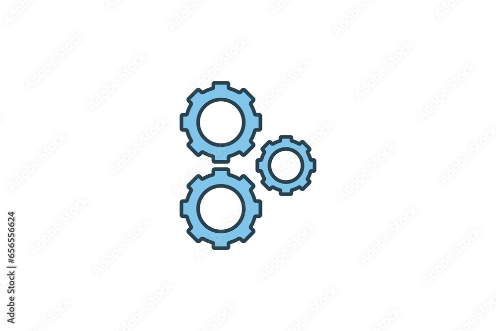Gears Icon. Icon related to Business. Suitable for web site design, app, UI, user interfaces. Flat line icon style. Simple vector design editable Gears Icon. Icon related to Business. Suitable for web site design, app, UI, user interfaces. Flat line icon style. Simple vector design editable