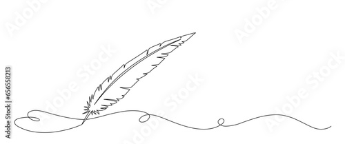 feather quill line art style. elements for vector valentines. to write ancient letters
