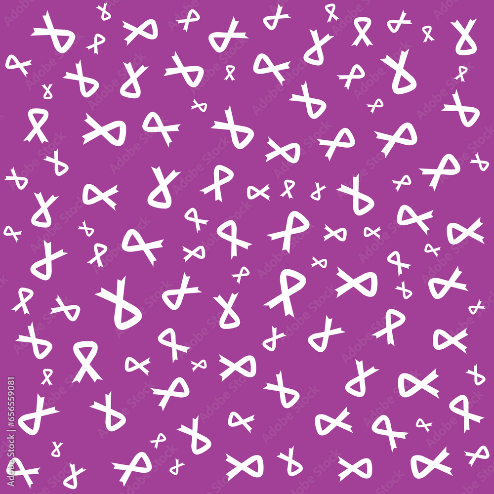 awareness white ribbon symbol pattern and purple background