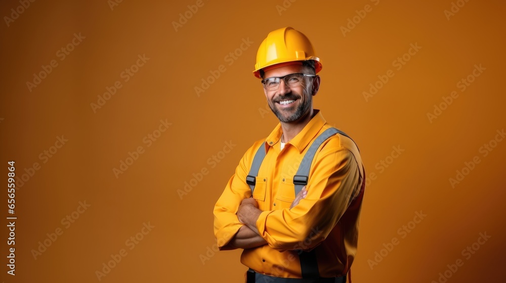 professional engineer on color background.