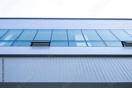 Blue glass windows installed in new buildings.