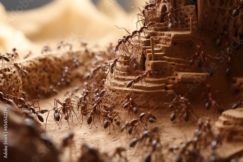 Awe-inspiring ant colony constructing an intricate anthill