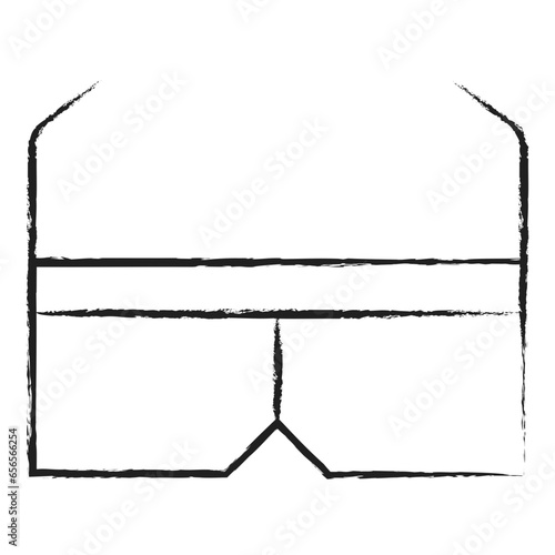 Hand drawn 3d glasses icon