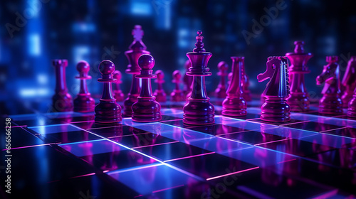 modern cool chess on ai generative chess table