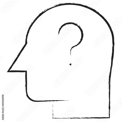 Hand drawn Human mind Help icon