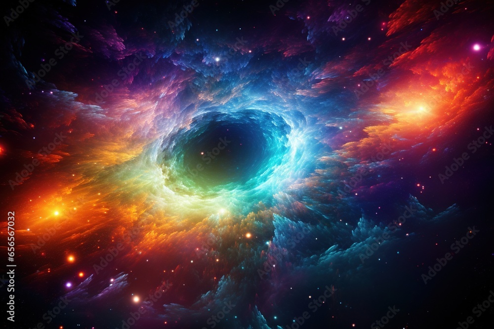 Digitally created psychedelic light vortex in deep space Digitally created psychedelic light vortex in deep space