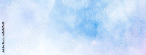 abstract soft brush painted white and blue watercolor background. 