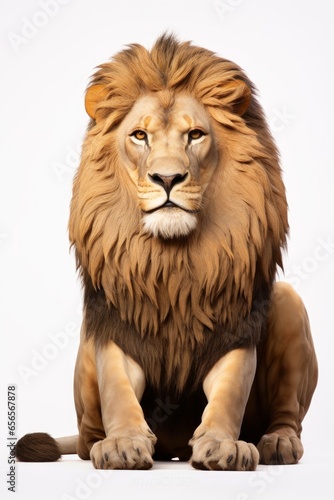 sitting lion isolated  image created with ia  Generative AI