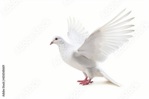 white dove isolated on white background, Generative AI © Kevin