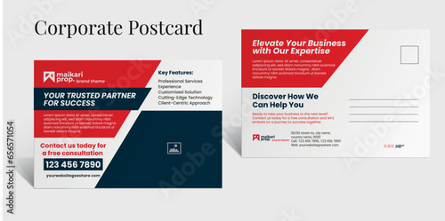Corporate postcard design Business Postcard Layout Marketing Agency Postcard