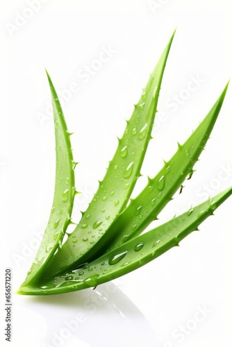 aloe vera on white background  Generative AI