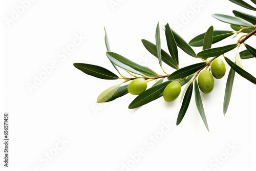 olive branch n white background, Generative AI © Kevin