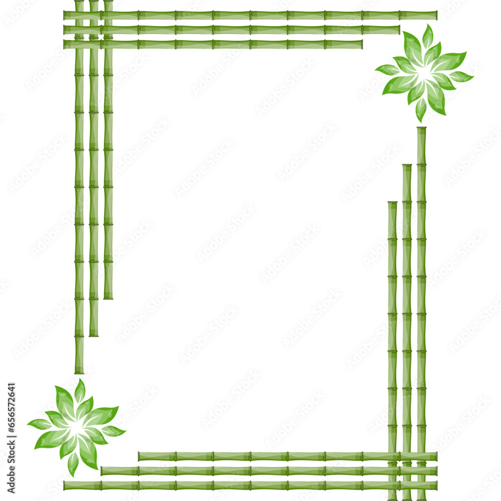Naklejka premium bamboo frame ornament vector design