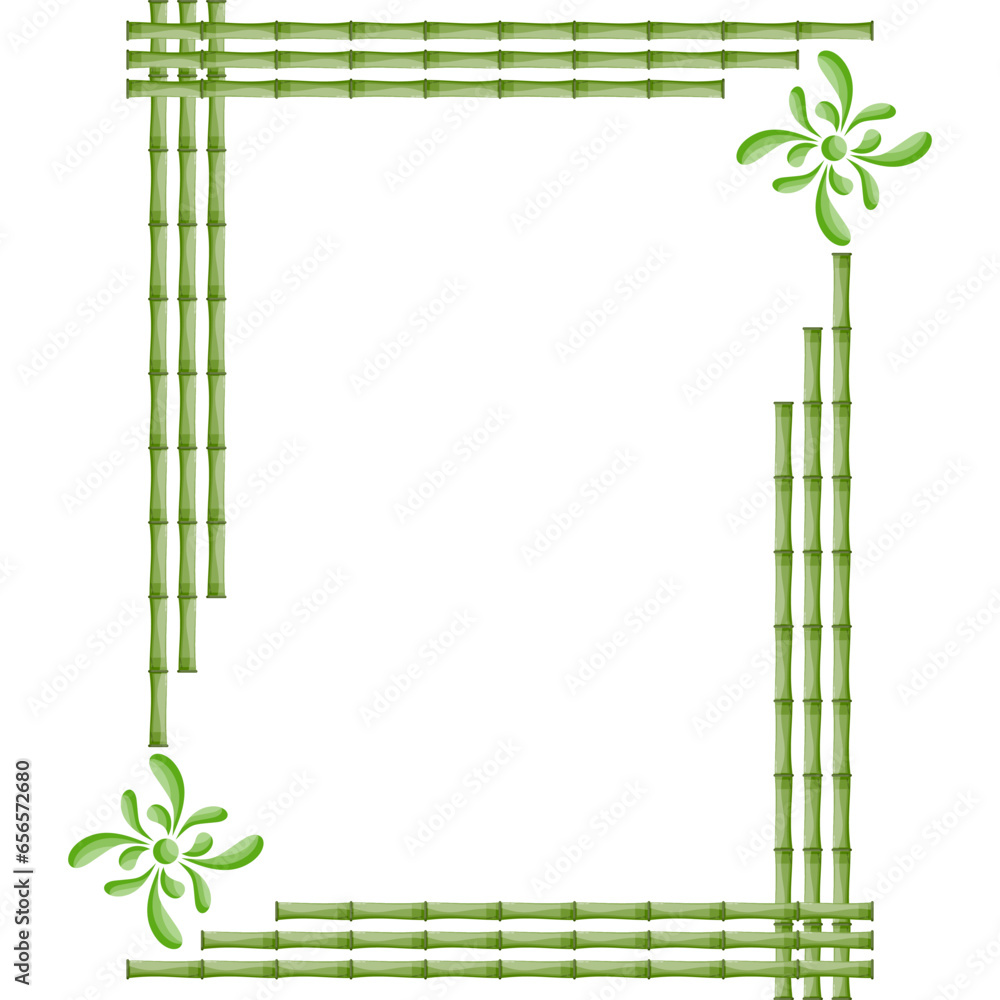 Naklejka premium bamboo frame ornament vector design