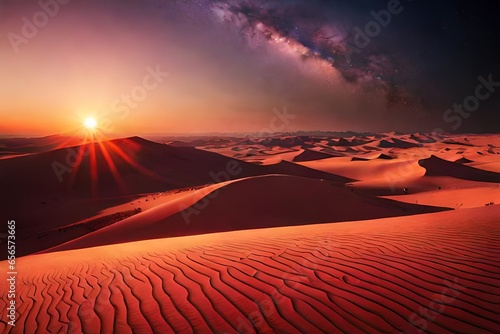 sunrise in the desert