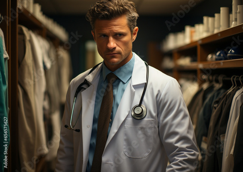 lekarz w trakcie swojej pracy. photo