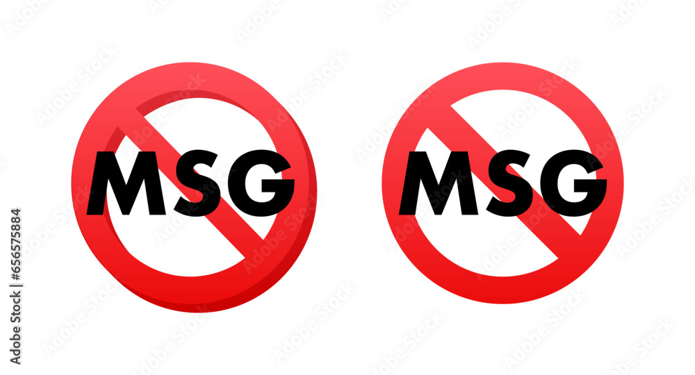 No msg sign. Msg free. Glutamate no added food package icon. Monosodium glutamate. Vector stock illustration No msg sign. Msg free. Glutamate no added food package icon. Monosodium glutamate. Vector stock illustration