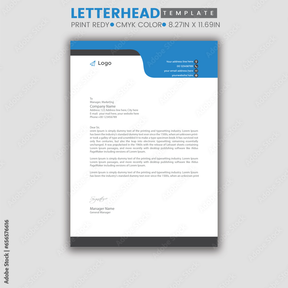 Modern letterhead design template vector Modern letterhead design template vector