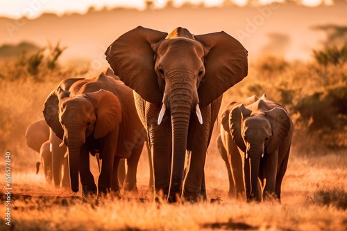 Herd of elephants in Chobe National Park, Botswana, Africa