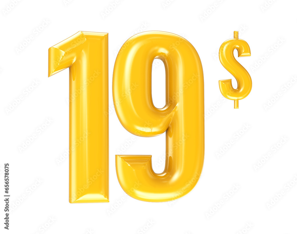 Number Gold 3D Render Number Gold 3D Render