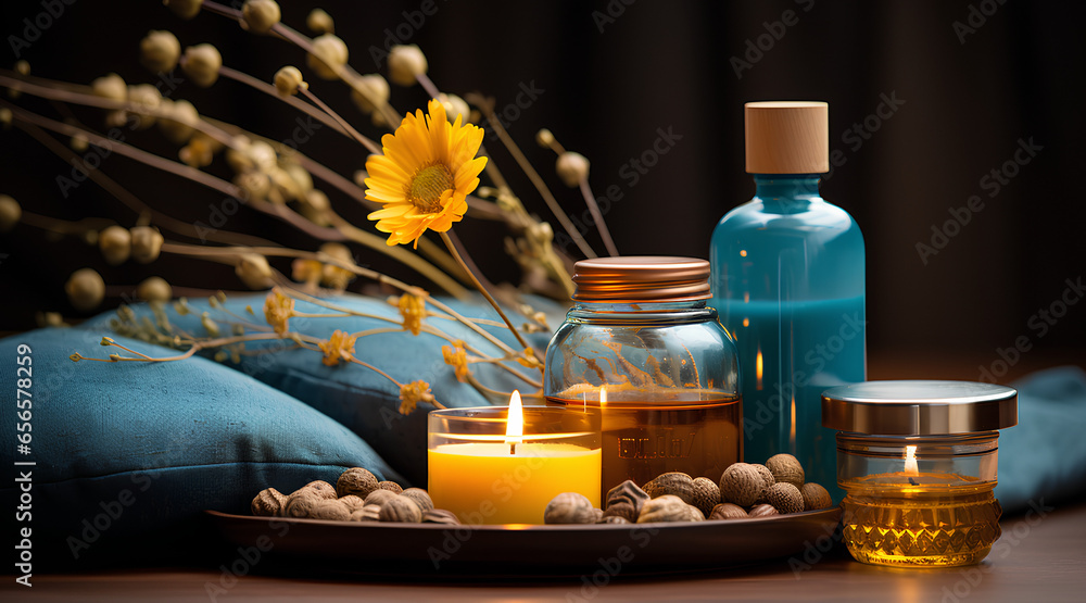 Relaxing Oils, with Aromatic Candles, Zen Moments Photography, Diwali Relaxation Essentials, Tranquil Blues and Gentle Yellows, and Mandala, Serenity of Diwali Relaxation, Indian Personal Care Brand Relaxing Oils, with Aromatic Candles, Zen Moments Photography, Diwali Relaxation Essentials, Tranquil Blues and Gentle Yellows, and Mandala, Serenity of Diwali Relaxation, Indian Personal Care Brand