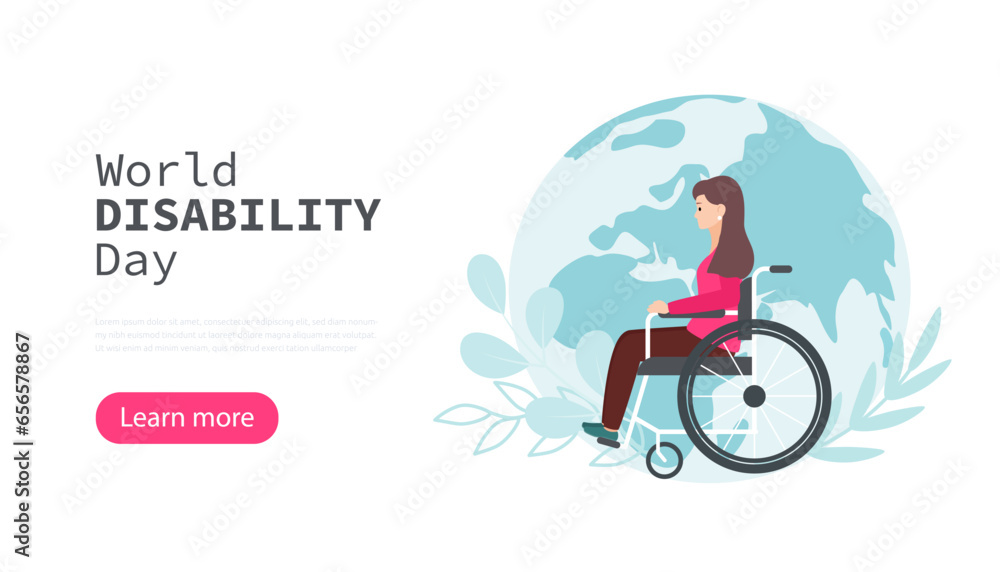 World Disability Day web banner. Concept of supporting people with disabilities. Modern vector illustration. World Disability Day web banner. Concept of supporting people with disabilities. Modern vector illustration.