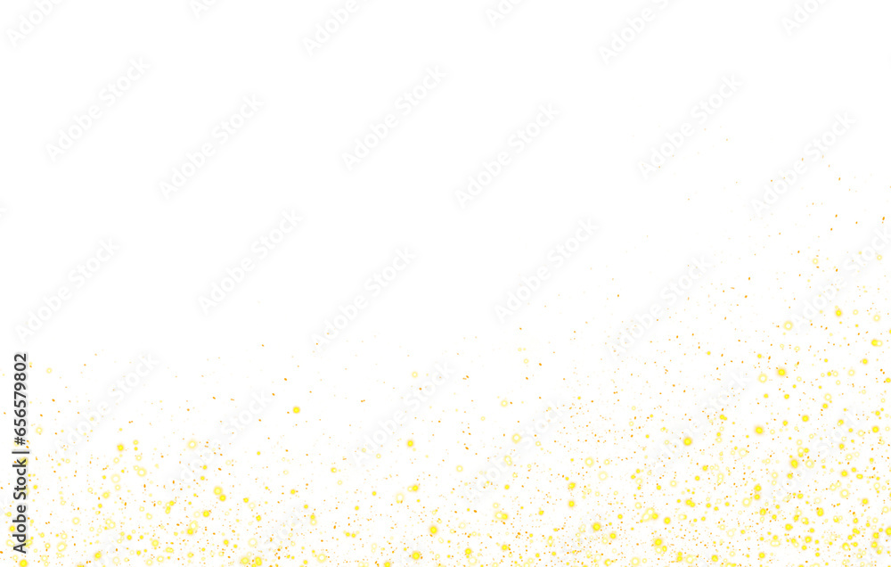 gold stary sparkles shiny dots powder frame border shape element PNG