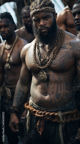 beard man in tatoos muscular