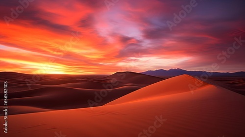 Sunset over sand dunes in Death Valley National Park, California © Iman