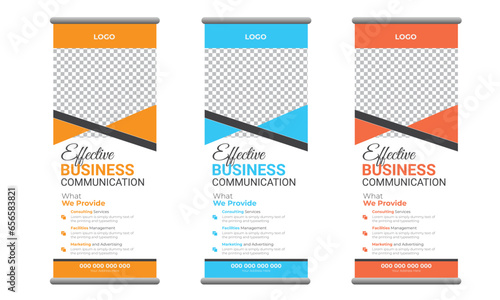 Geometric style abstract corporate business  roll-up banner design, advertisement, pull-up, polygon background, vector illustration, business flyer, display, x-banner, flag-banner