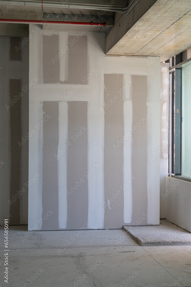 Fototapeta premium Wall under construction in plasterboard