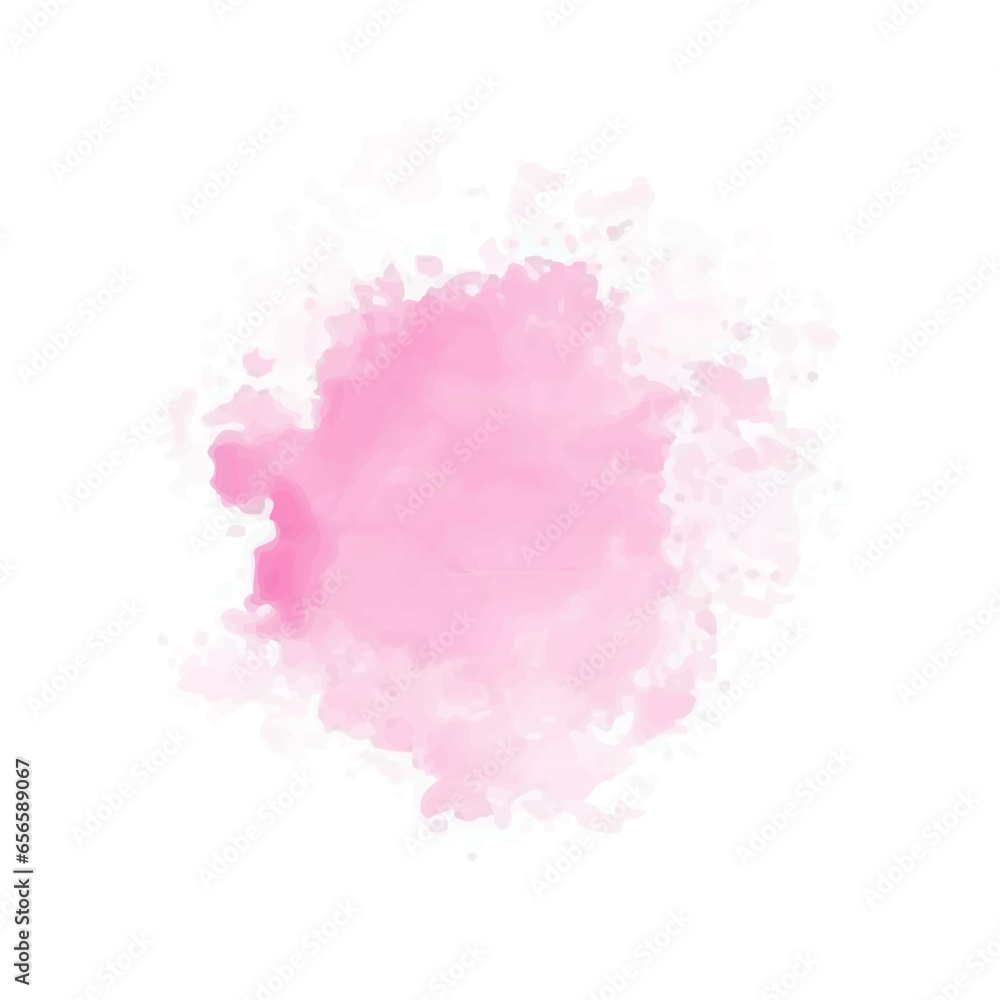 Pink paint splashes, Abstract pink watercolor water splash set on a white background